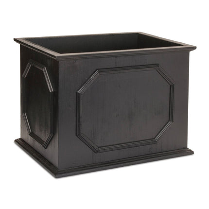 Set of Three Black Wood 1 Ounce Geometric Rectangular Planter Boxes HomeRoots