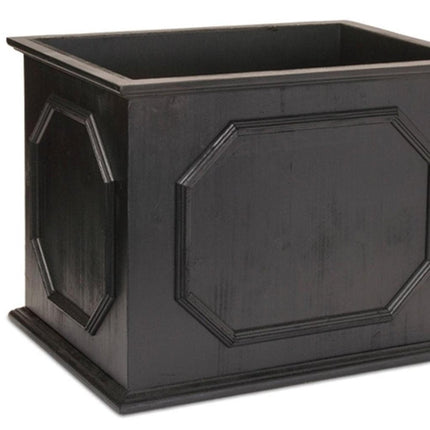 Set of Three Black Wood 1 Ounce Geometric Rectangular Planter Boxes HomeRoots