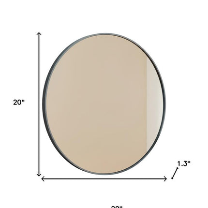 20" Black Metal Round Framed Bathroom Vanity Mirror HomeRoots
