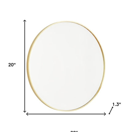 20" Gold Metal Round Framed Bathroom Vanity Mirror HomeRoots