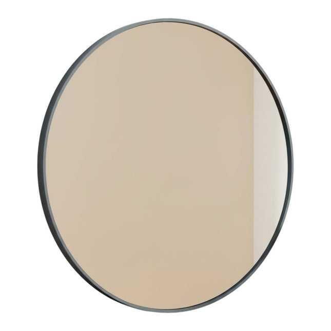 24" Black Metal Round Framed Bathroom Vanity Mirror