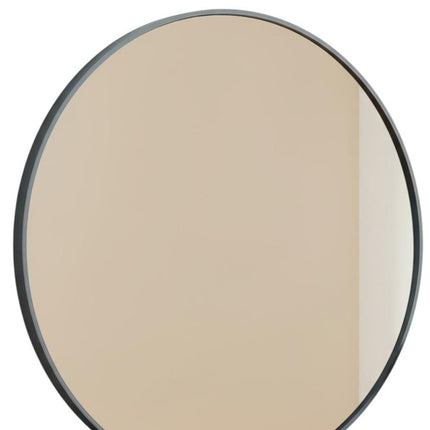 30" Black Metal Round Framed Bathroom Vanity Mirror HomeRoots