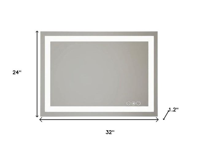 24" Clear Lighted Frameless Bathroom Vanity Mirror