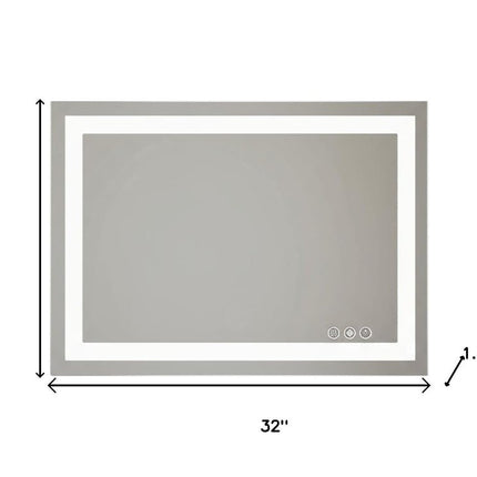 24" Clear Lighted Frameless Bathroom Vanity Mirror