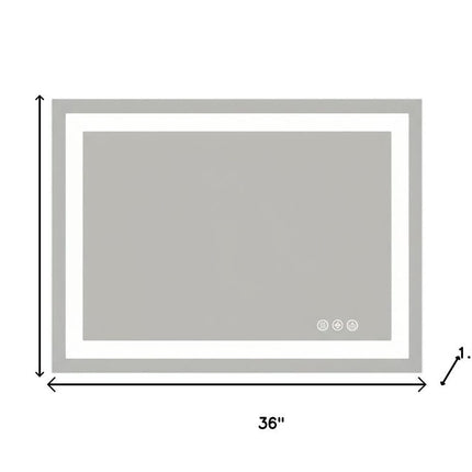 28" Clear Lighted Frameless Bathroom Vanity Mirror