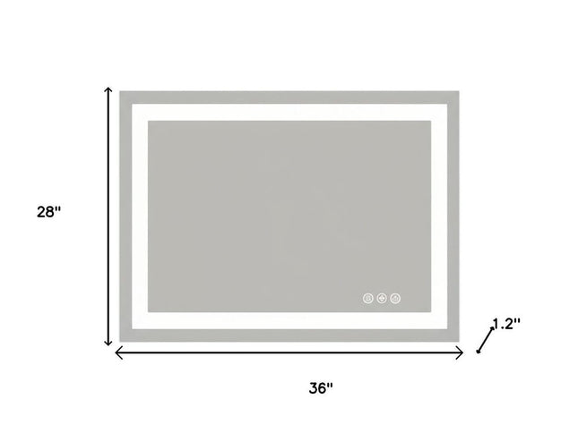 28" Clear Lighted Frameless Bathroom Vanity Mirror