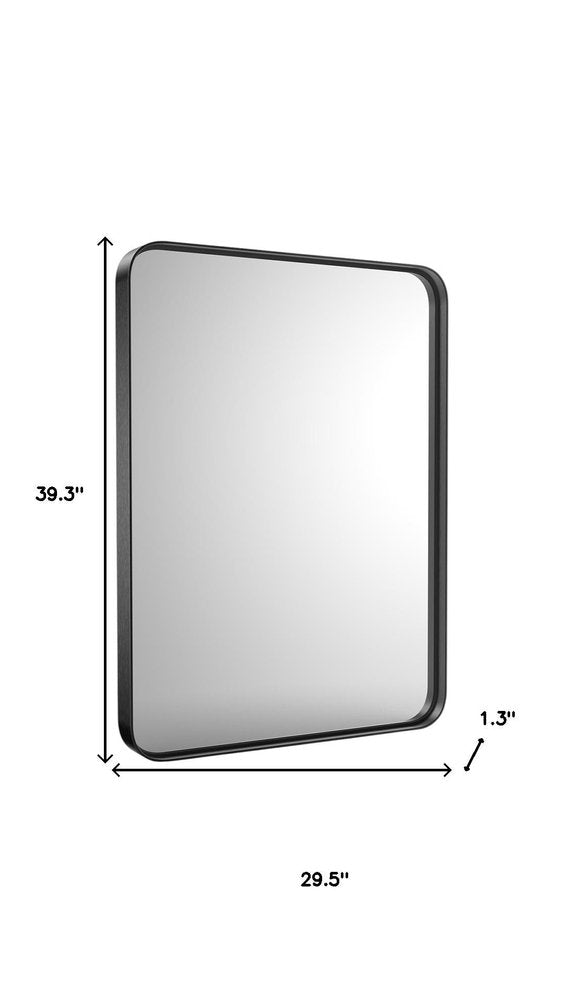 39" Black Metal Floating Framed Bathroom Vanity Mirror HomeRoots