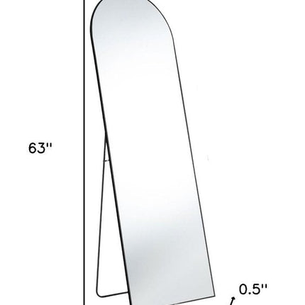 63" Black Metal Arch Freestanding and Wall Mount Framed Full Length Mirror HomeRoots