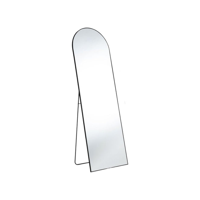 63" Black Metal Arch Freestanding and Wall Mount Framed Full Length Mirror HomeRoots