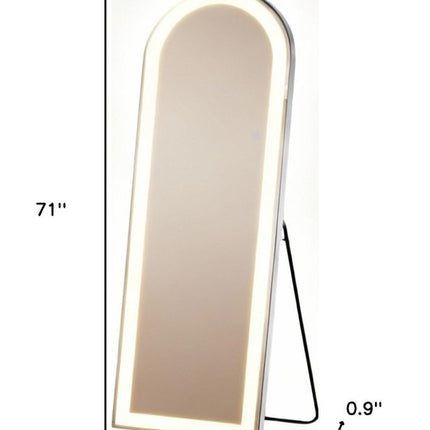 71" Clear Arch Lighted Freestanding and Wall Mount Frameless Full Length Mirror HomeRoots
