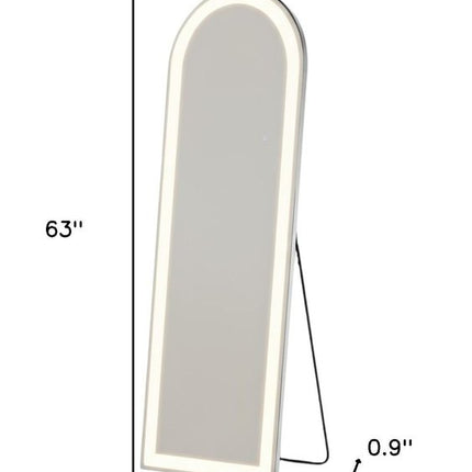 63" Clear Arch Lighted Freestanding and Wall Mount Frameless Full Length Mirror HomeRoots