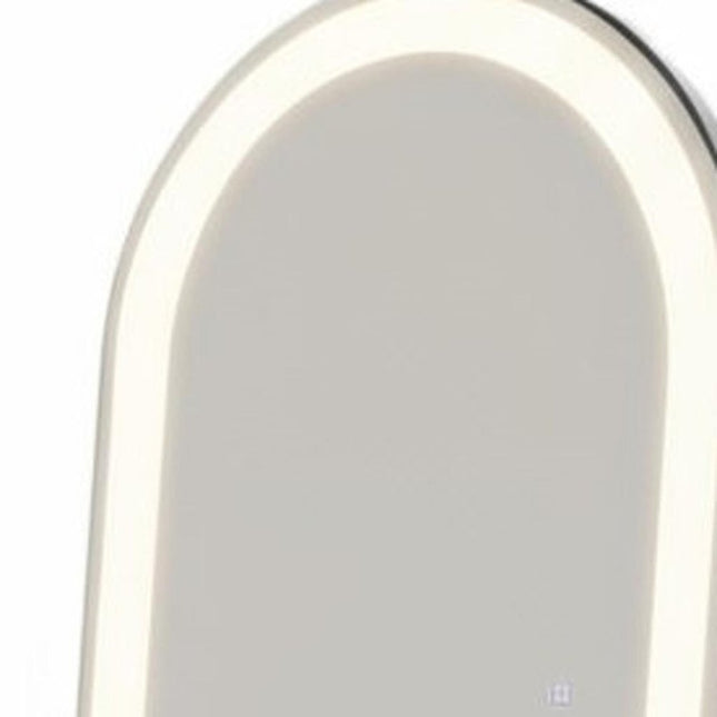 63" Clear Arch Lighted Freestanding and Wall Mount Frameless Full Length Mirror