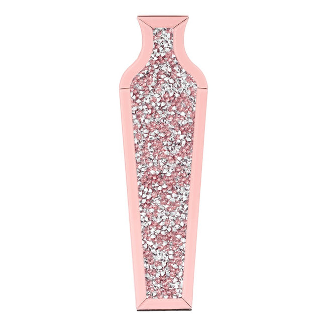 27" Pink Mirrored Glass Floor Vase With Faux Crystals HomeRoots