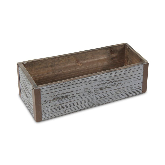 Gray Wood 98 Ounce Rectangular Distressed Planter Box HomeRoots