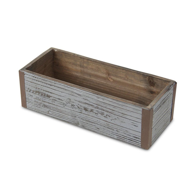 Gray Wood 98 Ounce Rectangular Distressed Planter Box HomeRoots