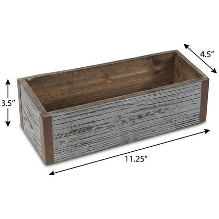 Gray Wood 98 Ounce Rectangular Distressed Planter Box HomeRoots