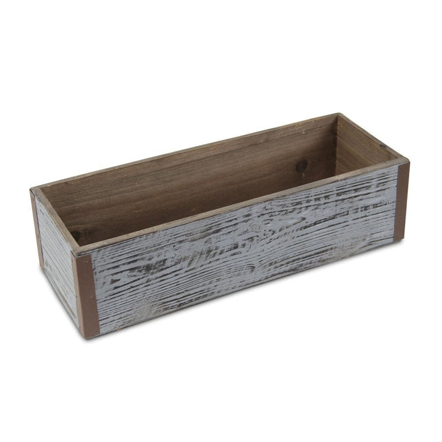 Gray Wood 151 Ounce Rectangular Distressed Planter Box HomeRoots