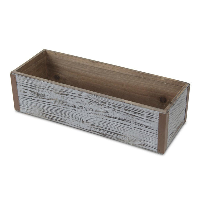 Gray Wood 151 Ounce Rectangular Distressed Planter Box HomeRoots