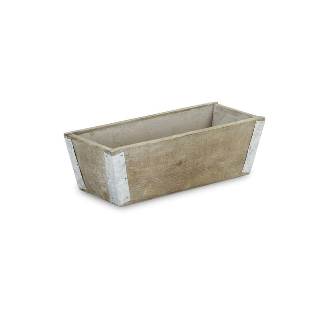 Natural And Silver Metal And Wood 90 Ounce Rectangular Distressed Planter Box HomeRoots