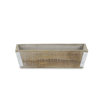 Natural And Silver Metal And Wood 123 Ounce Rectangular Distressed Planter Box HomeRoots