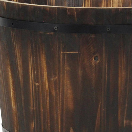 Brown Wood And Metal 1000 Ounce Round Distressed Planter Box HomeRoots