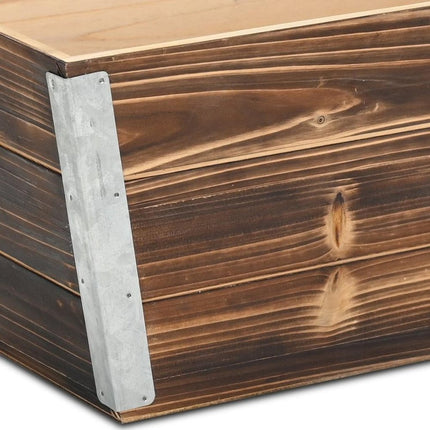 Brown Wood And Metal 700 Ounce Rectangular Distressed Planter Box HomeRoots