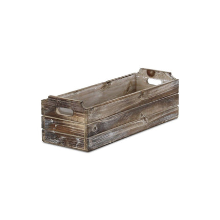 Brown Wood 200 Ounce Rectangular Distressed Planter Box HomeRoots