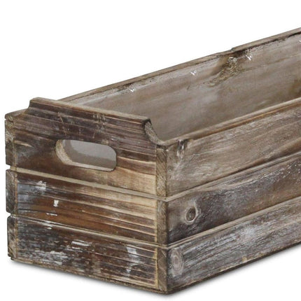 Brown Wood 200 Ounce Rectangular Distressed Planter Box HomeRoots