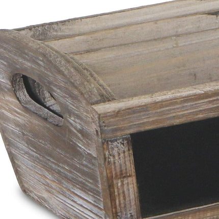 Set of Three Brown Wood 300 Ounce Rectangular Distressed Planter Boxes HomeRoots
