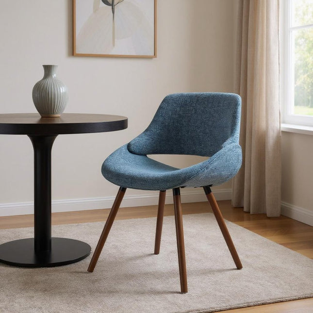 Blue and Natural Solid Wood Dining Parsons Chair HomeRoots