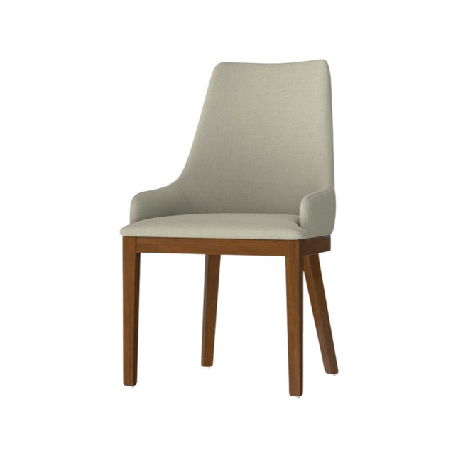 Set of Two Natural and Walnut Solid Wood Dining Parsons Chairs HomeRoots