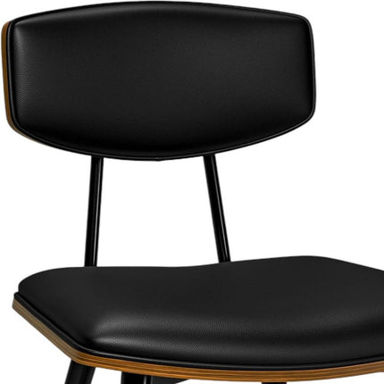 Set of Two Black Solid Wood Dining Parsons Chairs
