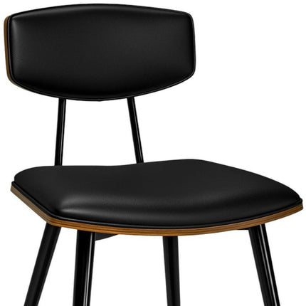 Set of Two Black Solid Wood Dining Parsons Chairs