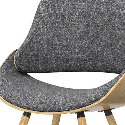 Gray and Brown Solid Wood Dining Parsons Chair