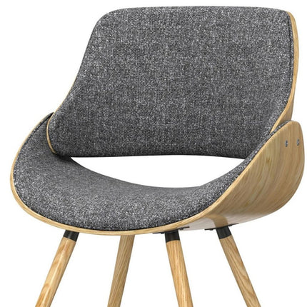 Gray and Brown Solid Wood Dining Parsons Chair