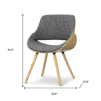 Gray and Brown Solid Wood Dining Parsons Chair