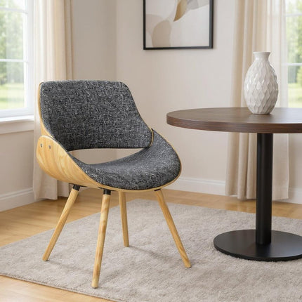 Gray and Brown Solid Wood Dining Parsons Chair