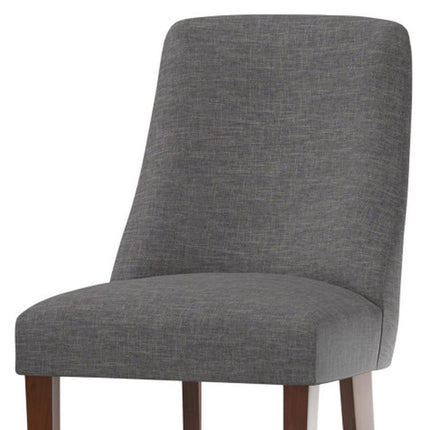 Set of Two Gray and Brown Solid Wood Dining Parsons Chairs
