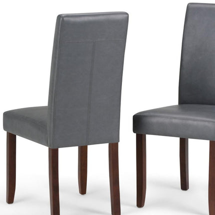 Set of Two Gray and Brown Wood Dining Parsons Chairs
