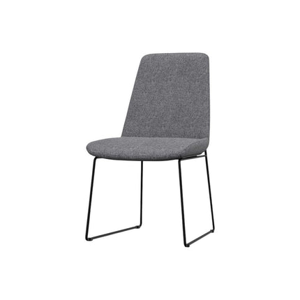 Set of Two Gray and Black Steel Dining Parsons Chairs