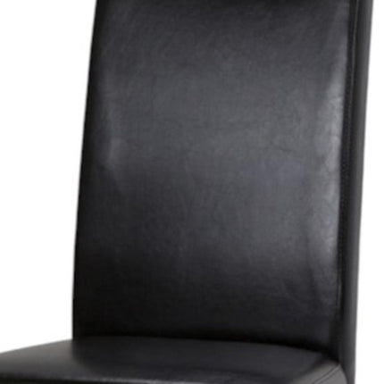 Set of Two Black and Brown Wood Dining Parsons Chairs