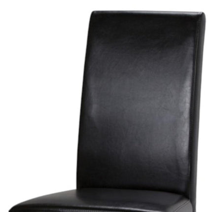 Set of Two Black and Brown Wood Dining Parsons Chairs