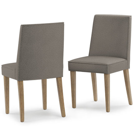 Set of Two Taupe and Brown Wood Dining Parsons Chairs