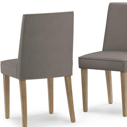 Set of Two Taupe and Brown Wood Dining Parsons Chairs