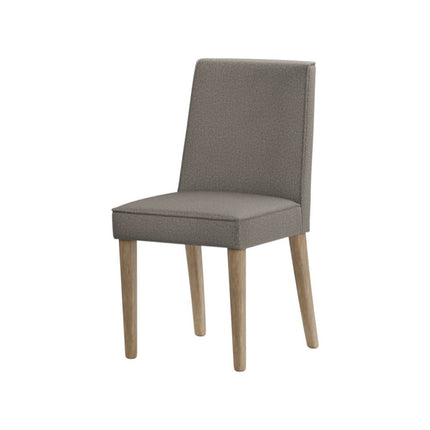 Set of Two Taupe and Brown Wood Dining Parsons Chairs