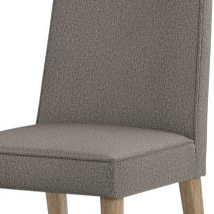 Set of Two Taupe and Brown Wood Dining Parsons Chairs