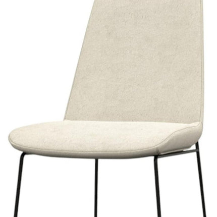 Set of Two Natural and Black Steel Dining Parsons Chairs