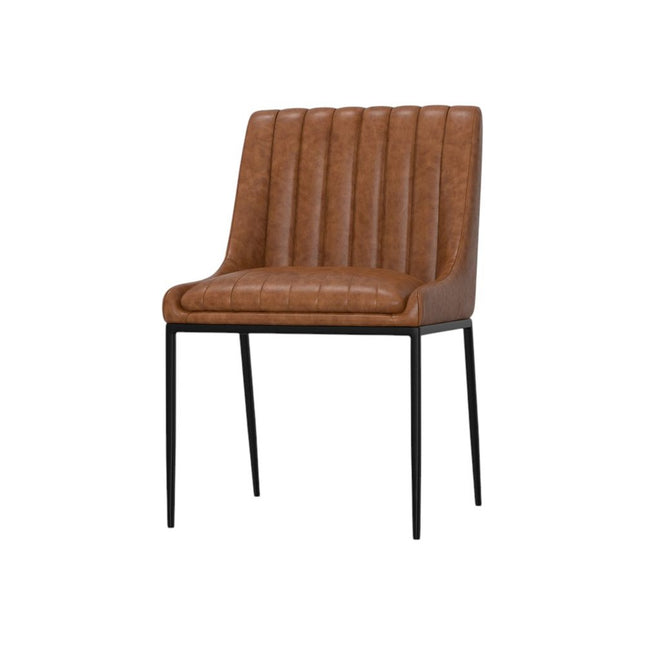 Set of Two Tan and Black Wood Dining Parsons Chairs HomeRoots