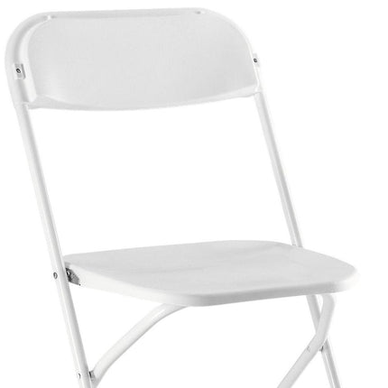 Set of Four White Metal Outdoor Folding Stacking Dining Chairs HomeRoots