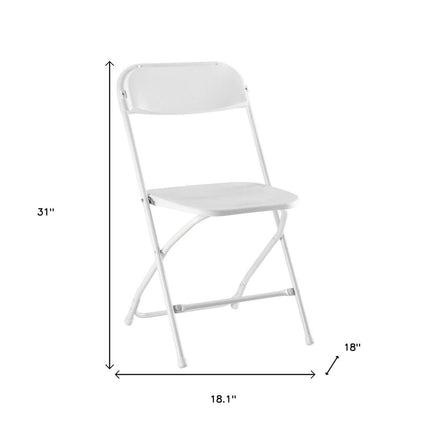 Set of Six White Metal Outdoor Folding Stacking Dining Chairs HomeRoots